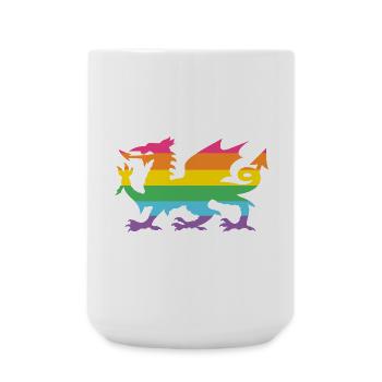 Pride Month LGBTQ - LGBTQ Welsh Dragon - Large Mug 440 ml - white - Front