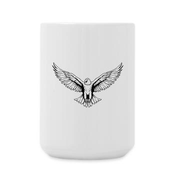 Eagle spreads wings - bird flies animal nature - Large Mug 440 ml - white - Front