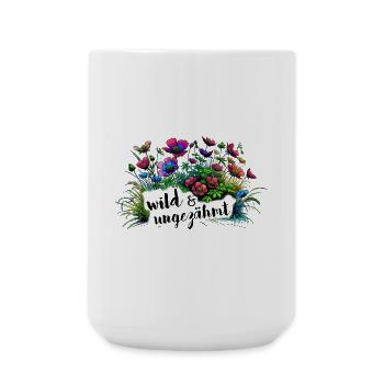 wild und ungezähmt wiesenblumen natur frühling - Große Tasse 440 ml - Weiß - Vorne
