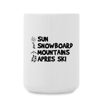 Sun, Snowboard, Mountains, Après-ski - Large Mug 440 ml - white - Front