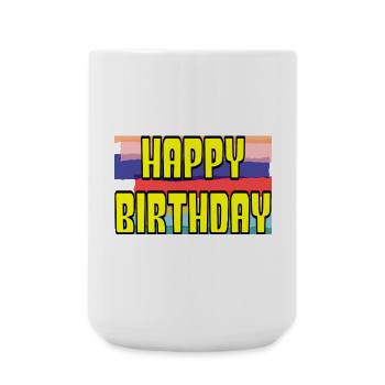 ALLES GUTE ZUM GEBURTSTAG. ALLES GUTE ZUM GEBURTSTAG. JAHRESTAG. - Große Tasse 440 ml - Weiß - Vorne
