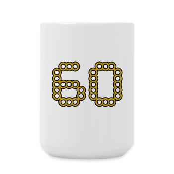 60. 60 ANS. 60e ANNIVERSAIRE. ANNIVERSAIRE 60 ANS. - Grande tasse 440 ml - blanc - Devant