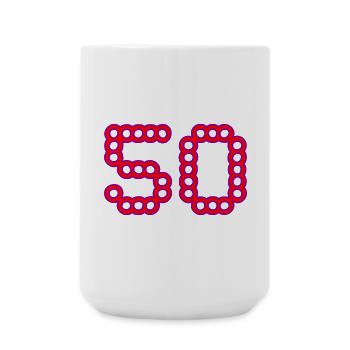 50. 50 ANS. 50e ANNIVERSAIRE. ANNIVERSAIRE 50 ANS. - Grande tasse 440 ml - blanc - Devant