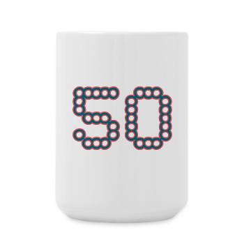 50. 50 ANS. 50e ANNIVERSAIRE. ANNIVERSAIRE 50 ANS. - Grande tasse 440 ml - blanc - Devant
