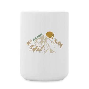 retro mountains landscape nature vintage mountain hiking - Large Mug 440 ml - white - Front