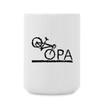 bester Opa Fahrrad Mountainbike Radeln Kritzeln - Große Tasse 440 ml - Weiß - Vorne