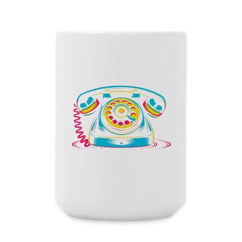 Téléphone rétro des années 80 - Grande tasse 440 ml - blanc - Devant