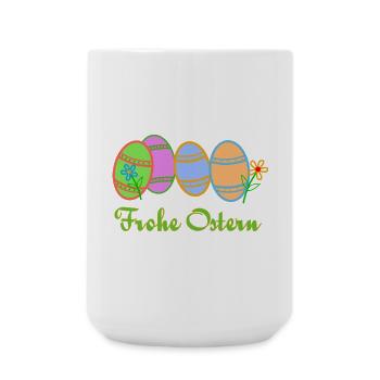 Ostereier zu Ostern - Große Tasse 440 ml - Weiß - Vorne
