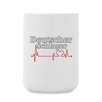 Schlager Party , Schlager Musik , Herzschlag - Große Tasse 440 ml - Weiß - Vorne