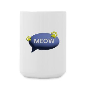 meow cat cute catlove 3d - Große Tasse 440 ml - Weiß - Vorne