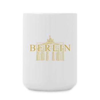 Brandenburger Tor in Berlin, Zeichnung Deutschland - Große Tasse 440 ml - Weiß - Vorne