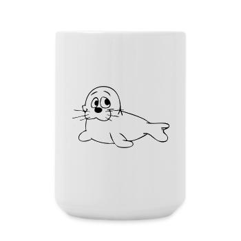 Seehund - Große Tasse 440 ml - Weiß - Vorne