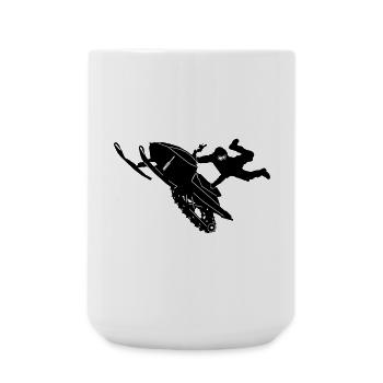 Snowmobil, Snowboarder, Snowboarden, Freestyle - Große Tasse 440 ml - Weiß - Vorne