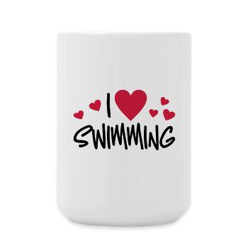 schwimmen - Große Tasse 440 ml - Weiß - Vorne