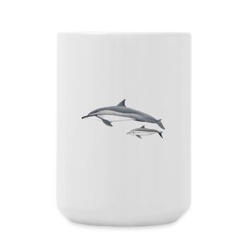 Spinner Delphin - Langschnauzendelfin - dauphin - Große Tasse 440 ml - Weiß - Vorne