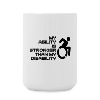 Ma volonté est plus forte que mon fauteuil roulant / handicap* - Grande tasse 440 ml - blanc - Devant