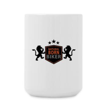 natural_born_biker - Große Tasse 440 ml - Weiß - Vorne