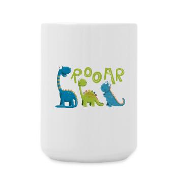 ROOAR Dino Species Motif I Funny kids gift - Large Mug 440 ml - white - Front