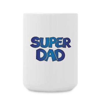 Super Dad Papa Vater Geschenk Geburtstag - Große Tasse 440 ml - Weiß - Vorne