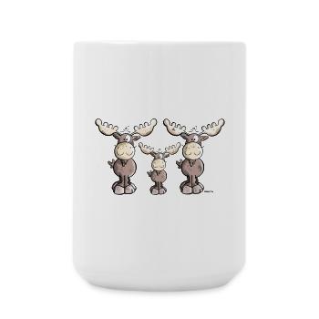Elk Family - Large Mug 440 ml - white - Front