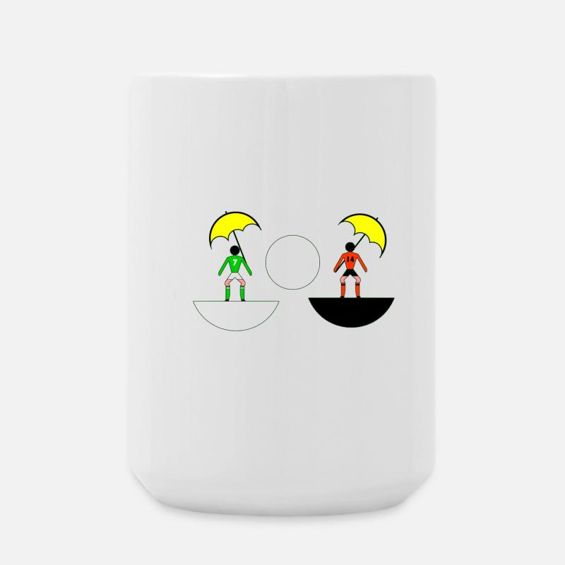 Neon Umbrella Duel in Split Halves - Large Mug 440 ml - white