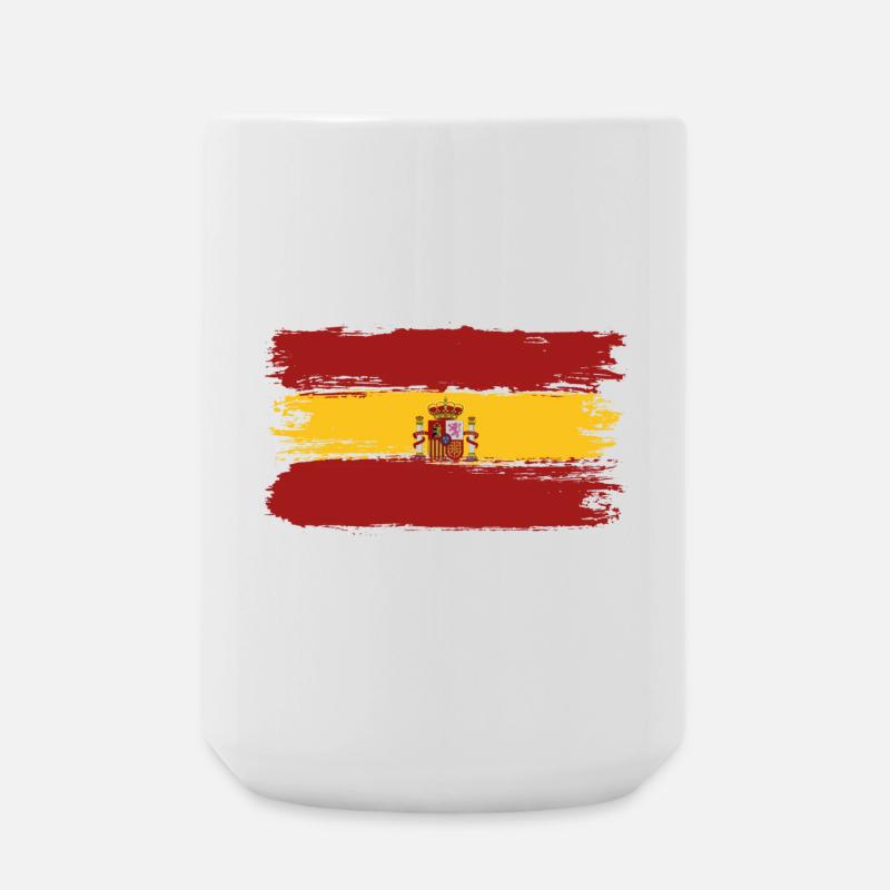 Spanien-Flagge Pinselstrichbanner - Große Tasse 440 ml - Weiß