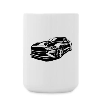 Sportwagen Silhouettenkunst - Große Tasse 440 ml - Weiß - Vorne