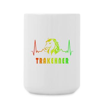 Trakehner Pferde Herzfrequenz Design - Große Tasse 440 ml - Weiß - Vorne