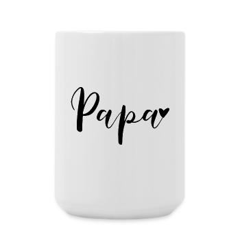 Papa Herz Geschenkidee - Große Tasse 440 ml - Weiß - Vorne
