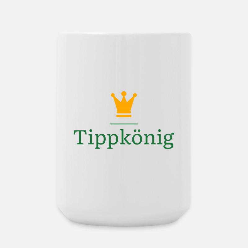Tippkönig - Das Geschenk für den Tippspiel Sieger - Große Tasse 440 ml - Weiß