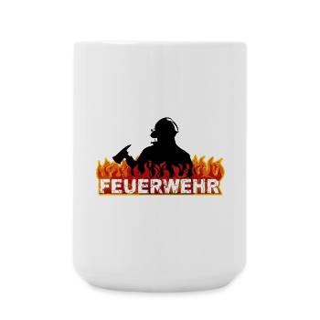 Feuerwehr - Große Tasse 440 ml - Weiß - Vorne