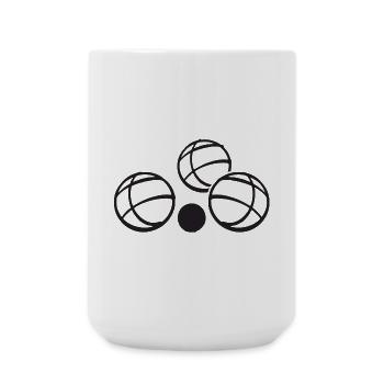 Boules de boules pour joueurs de pétanque - Grande tasse 440 ml - blanc - Devant