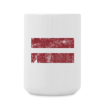 Latvia Flag Flag Grunge Retro Vintage - Large Mug 440 ml - white - Front