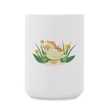 Duck with hat - Large Mug 440 ml - white - Front