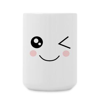 Kawaii Face Funny - Large Mug 440 ml - white - Front