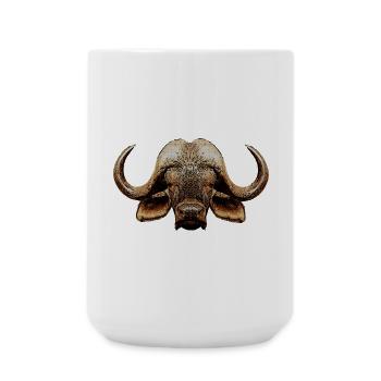 big 5, afrikanisches wildrind - Große Tasse 440 ml - Weiß - Vorne