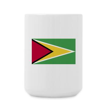 Guyana National Flagge - Große Tasse 440 ml - Weiß - Vorne