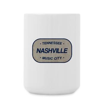 Tennessee Nashville Musik City Schild - Große Tasse 440 ml - Weiß - Vorne