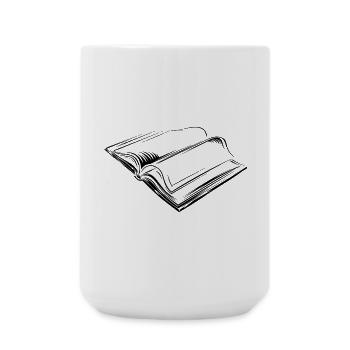 Livre Livre Illustration croquis icône Livres de symboles - Grande tasse 440 ml - blanc - Devant
