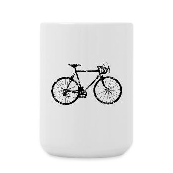 Rennrad (Vintage Schwarz) Fahrrad - Große Tasse 440 ml - Weiß - Vorne