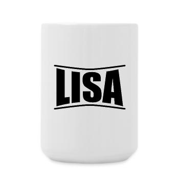 nom t-shirt Lisa t-shirt idée cadeau - Grande tasse 440 ml - blanc - Devant