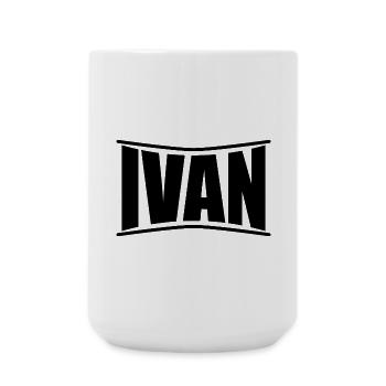 name t-shirt Ivan t-shirt gift idea t-shirt - Large Mug 440 ml - white - Front