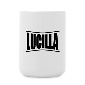 name t-shirt Lucilla t-shirt gift idea - Large Mug 440 ml - white - Front