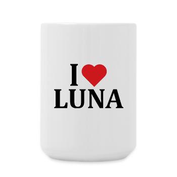 name t-shirt I love Moon t-shirt gift idea - Large Mug 440 ml - white - Front