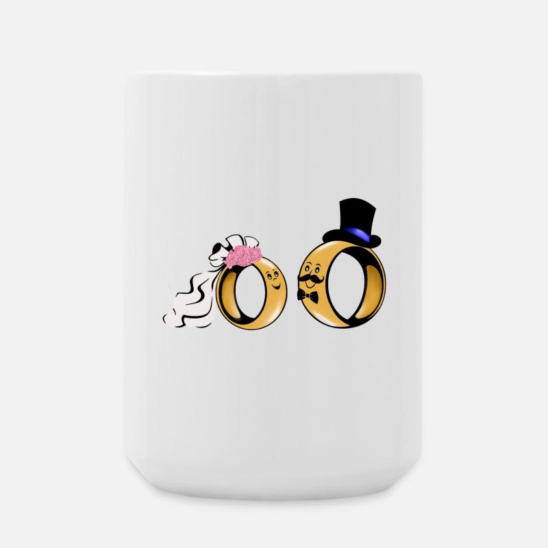 Bridal Rings Duo Love - Large Mug 440 ml - white