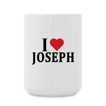 name t-shirt I love Joseph t-shirt gift idea - Large Mug 440 ml - white - Front