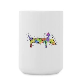 Bunter Hund - Hunderasse, Illustration - Große Tasse 440 ml - Weiß - Vorne