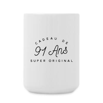 Cadeau 91 ans  - Grande tasse 440 ml - blanc - Devant