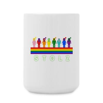 Stolz – Pride Regenbogen LGBTQ Design - Große Tasse 440 ml - Weiß - Vorne