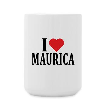 T-Shirt Name I love Maurica Geschenkidee T-Shirt - Große Tasse 440 ml - Weiß - Vorne